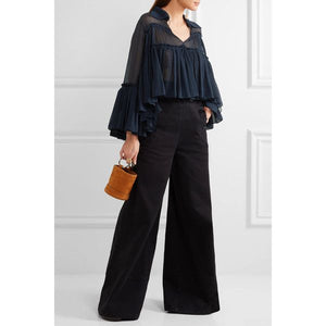 Chloe Ruffled Silk Mousseline Blouse