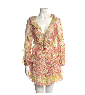 Zimmermann Goldie Spliced Cut Out Mini Dress