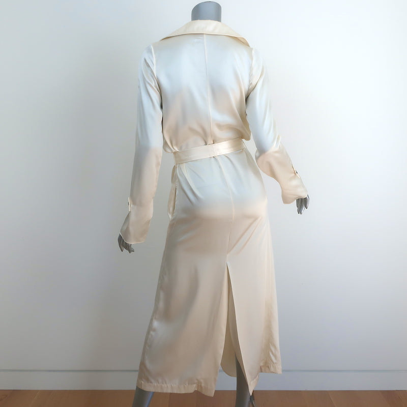 Sablyn Ivory Satin Trench Coat