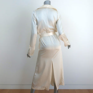 Sablyn Ivory Satin Trench Coat