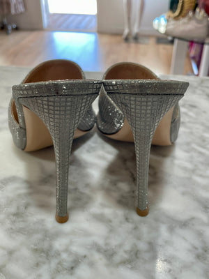 Gianvito Rossi Silver Metallic Mule Slides