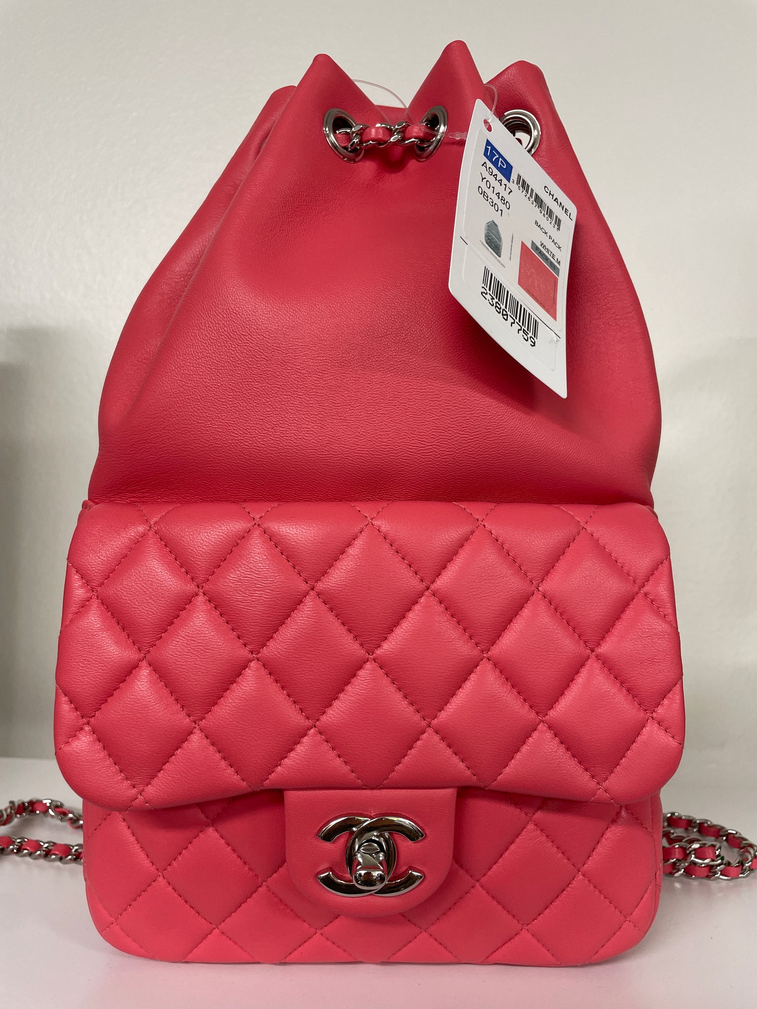 Chanel Paris Seoul Quilted Leather Backpack Coral Pink