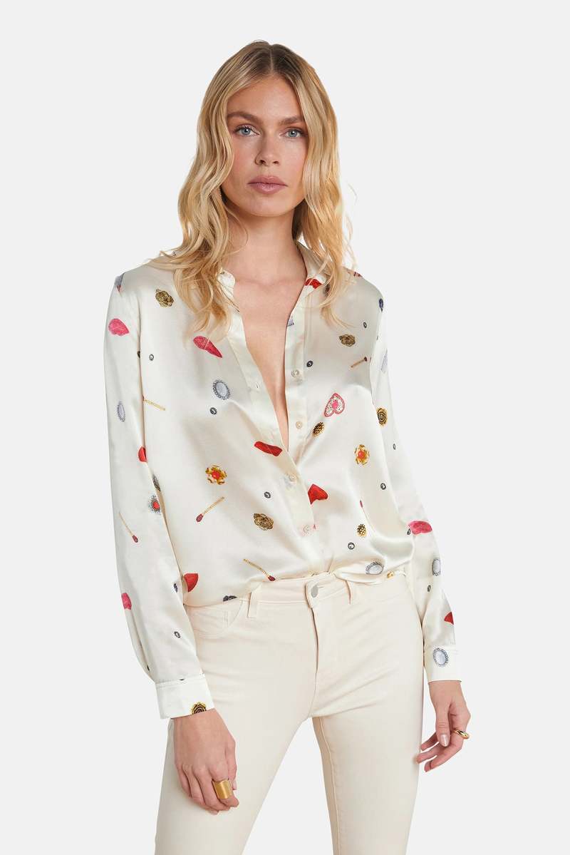 L’Agence Lipstick Jewel Blouse