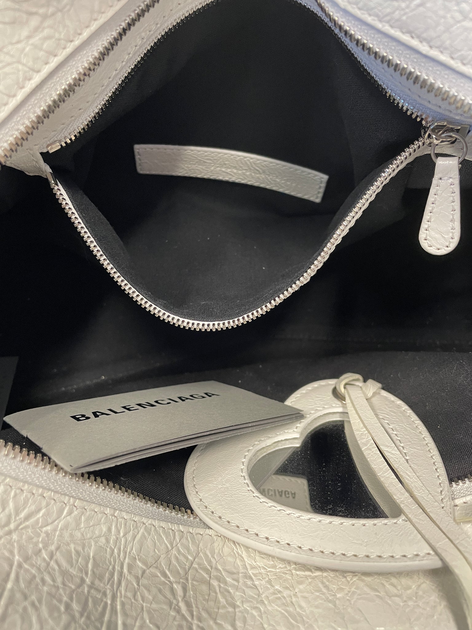 Balenciaga Neo Cagole Small Handbag with removable pouch and heart mirror