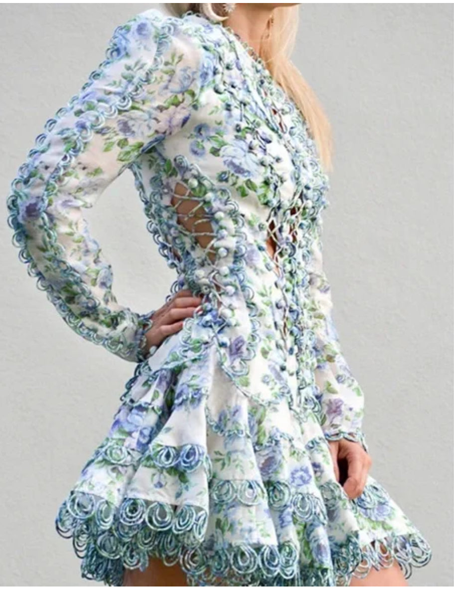 Zimmermann Whitewall Lace Linen Mini Dress