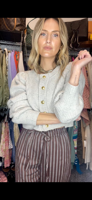LoveShackFancy Robinson Crop Cardigan Sweater