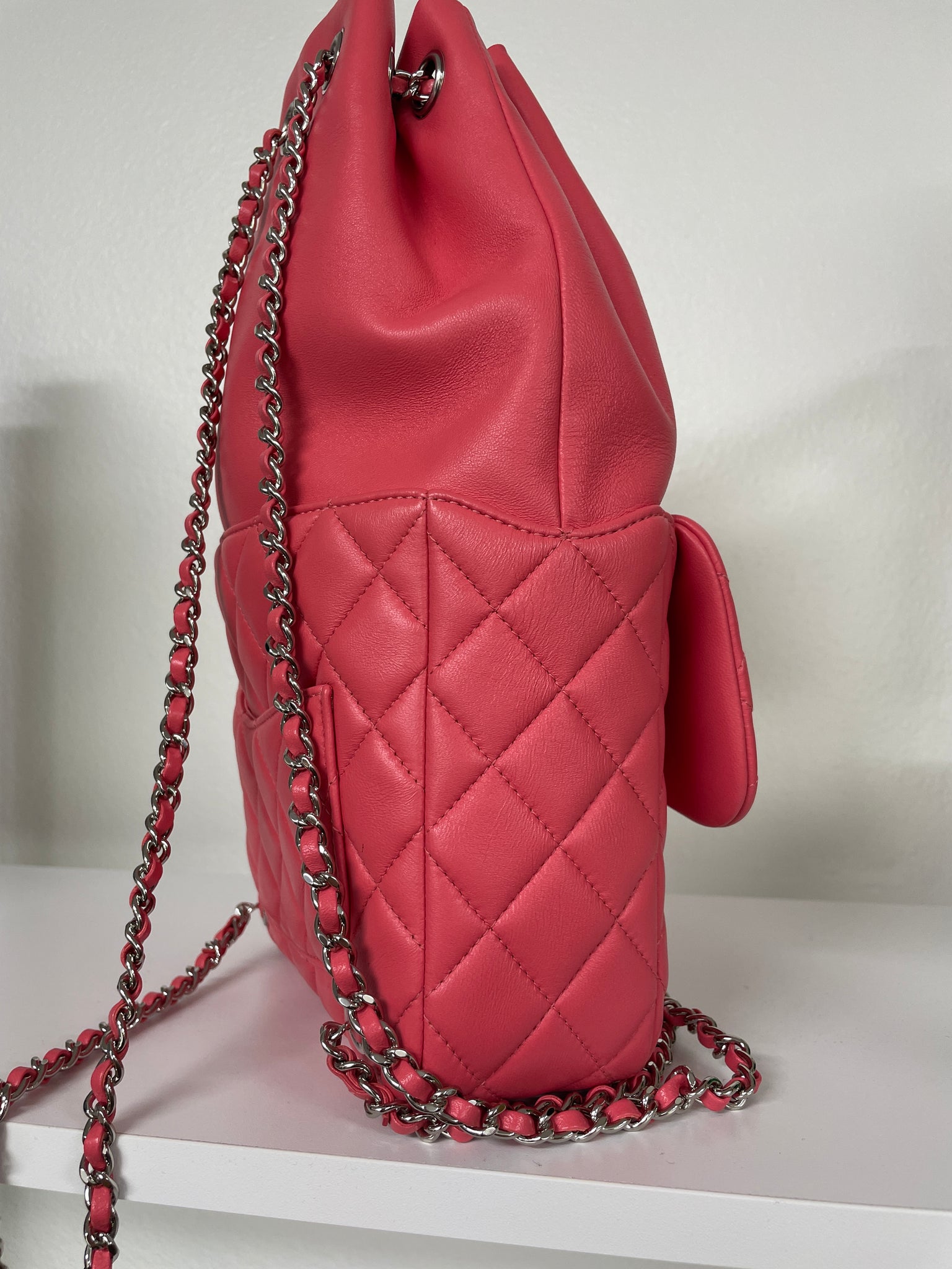 Chanel Lambskin Small Seoul Backpack - Pink Chanel Paris Seoul Quilted Leather Backpack Coral Pink  main image 3
