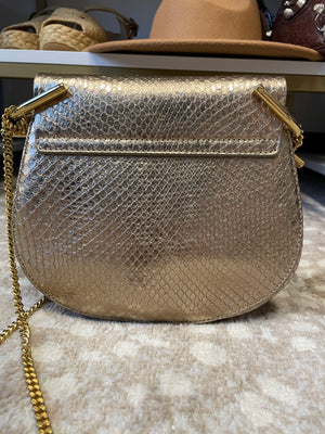 Chloé Python Drew Crossbody Bag in gold with chain strap – authenticated resale at PIVOT