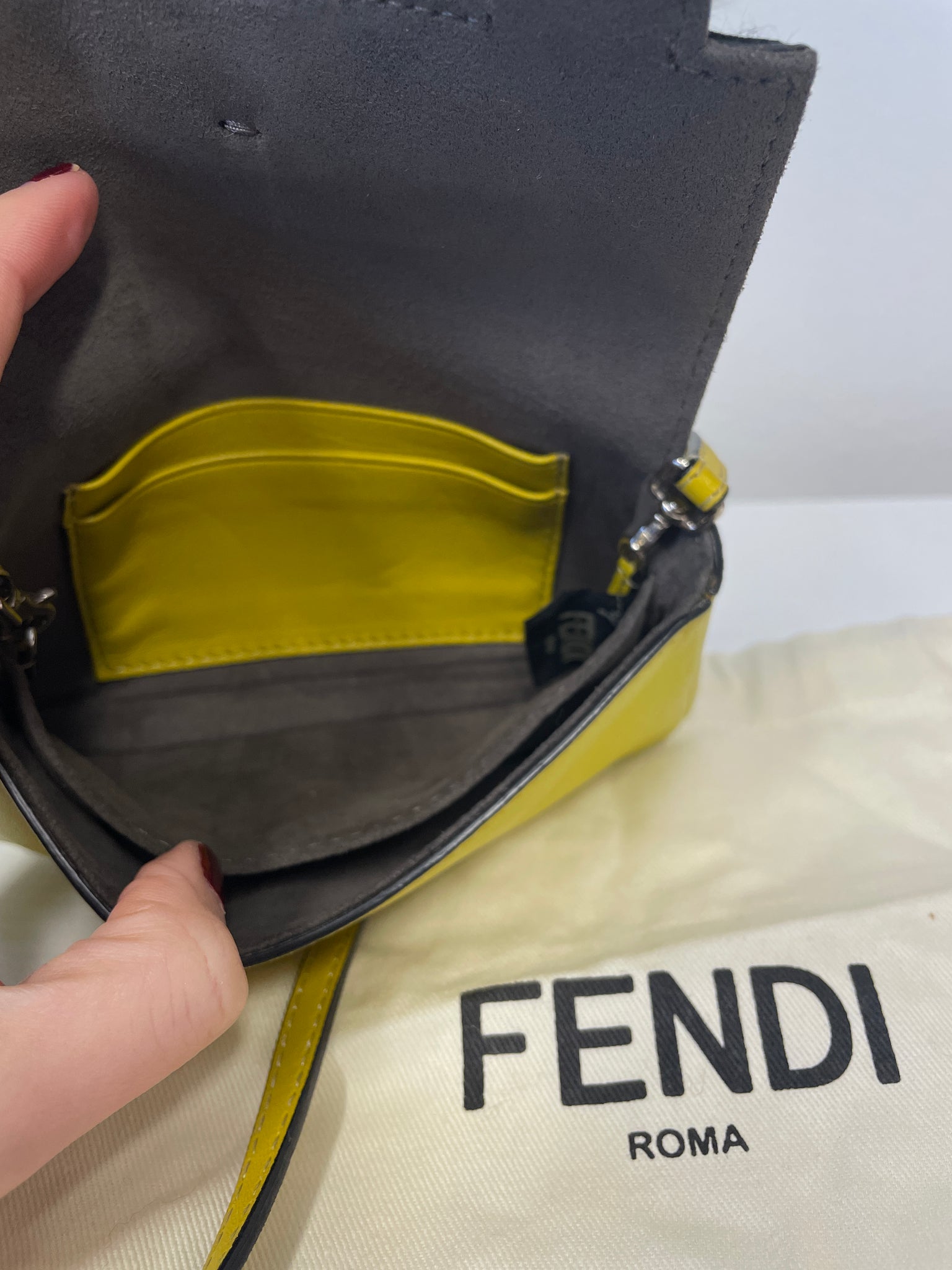 Fendi Micro Mini Monster Baguette in Yellow