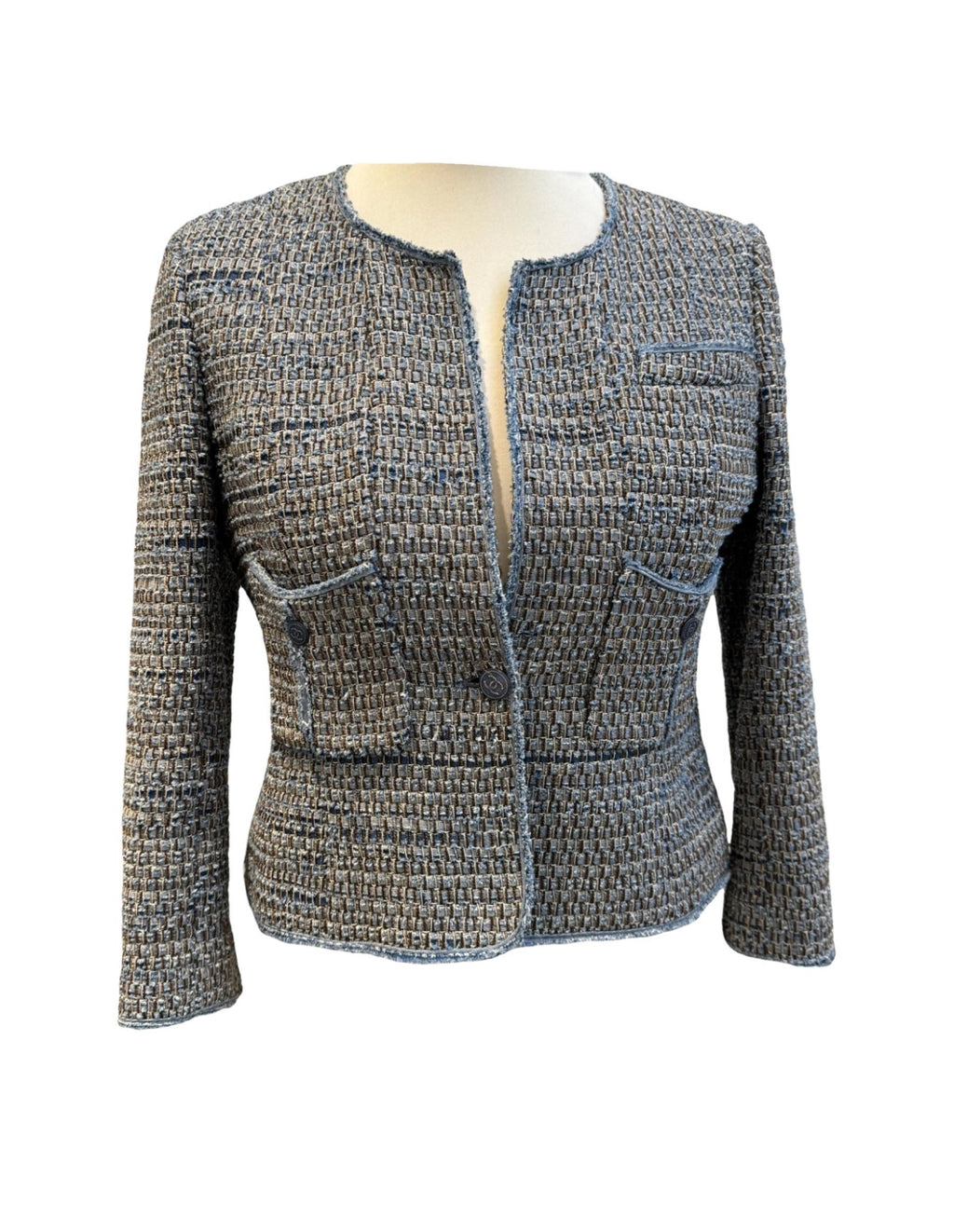 CHANEL 2003 Frayed Tweed Jacket