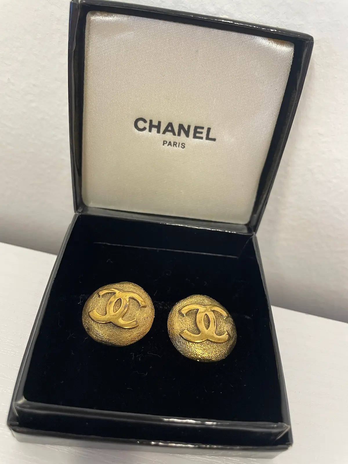 CHANEL Coco Mark Clip-On Vintage Earrings in Gold 