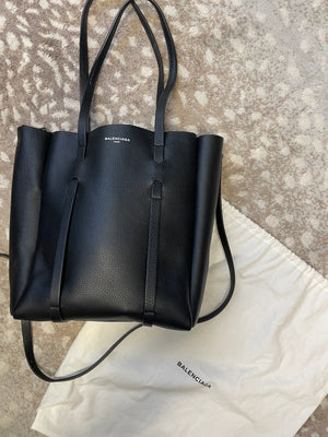 Balenciaga Everyday Tote Bag, black leather, silver hardware – Authentic resale at PIVOT Los Angeles