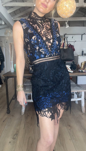 Self-Portrait Clementine Bi Color Lace Dress