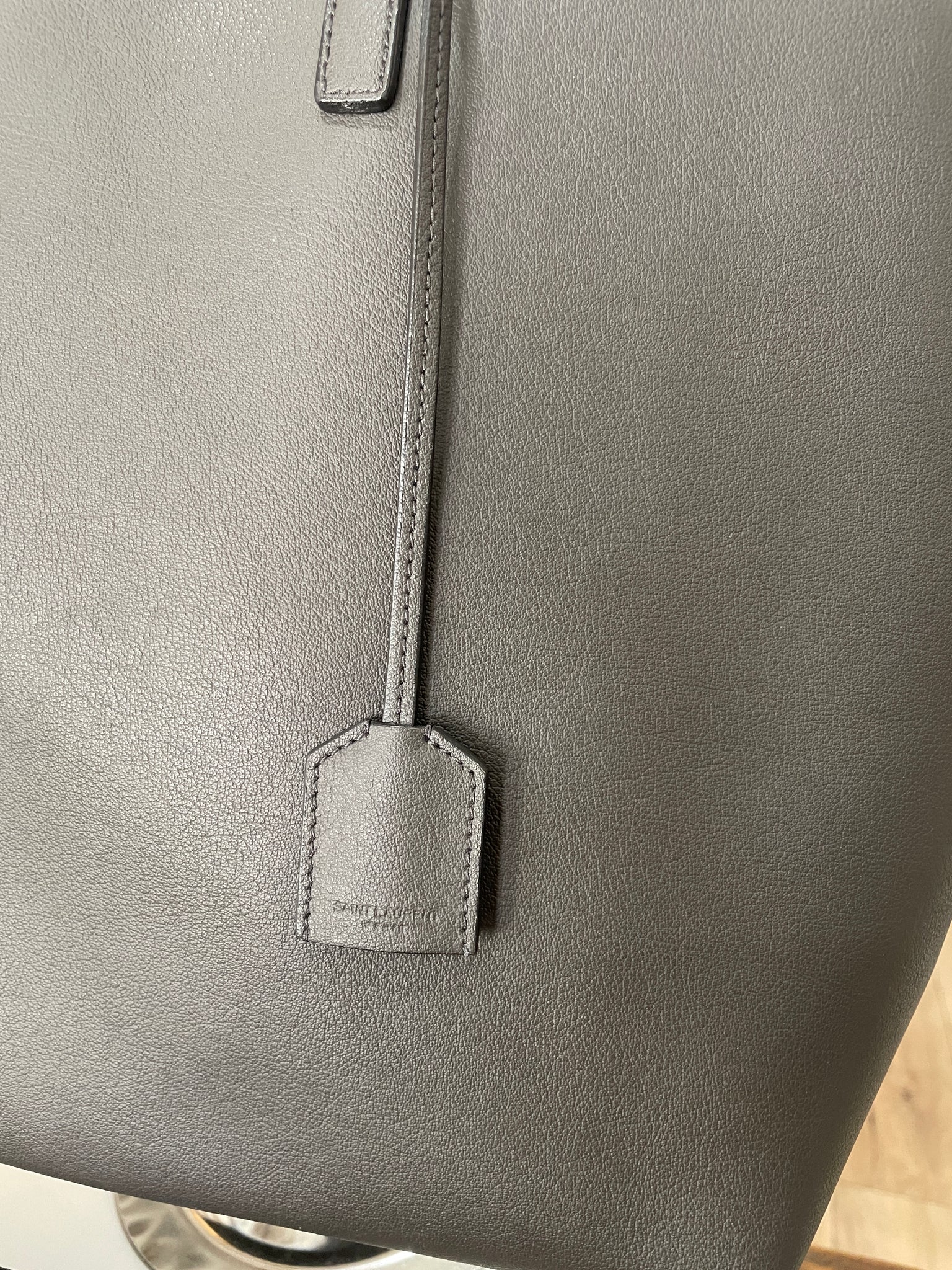 Saint Laurent East/West Leather Shopper Tote