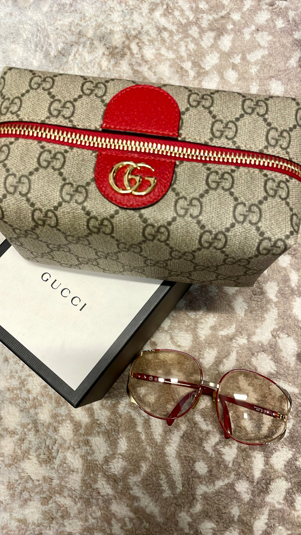Gucci Ophidia Cosmetics Case in Monogram Red