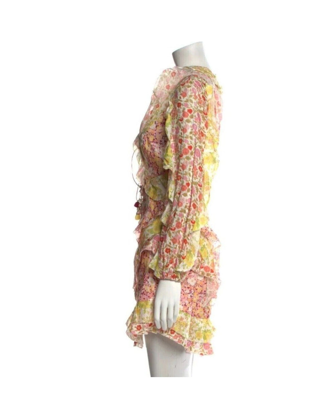 Zimmermann Goldie Spliced Cut Out Mini Dress