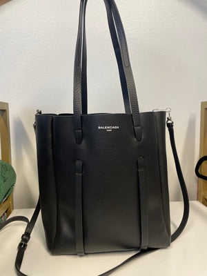 Balenciaga Everyday Tote Bag, black leather, silver hardware – Authentic resale at PIVOT Los Angeles