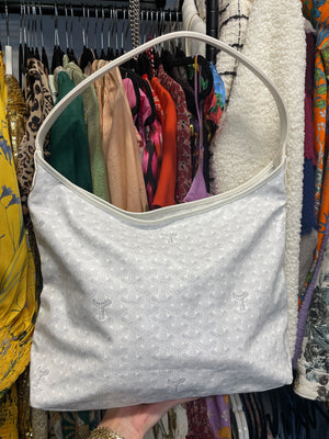 Goyard Goyardine Boheme Hobo Bag in White