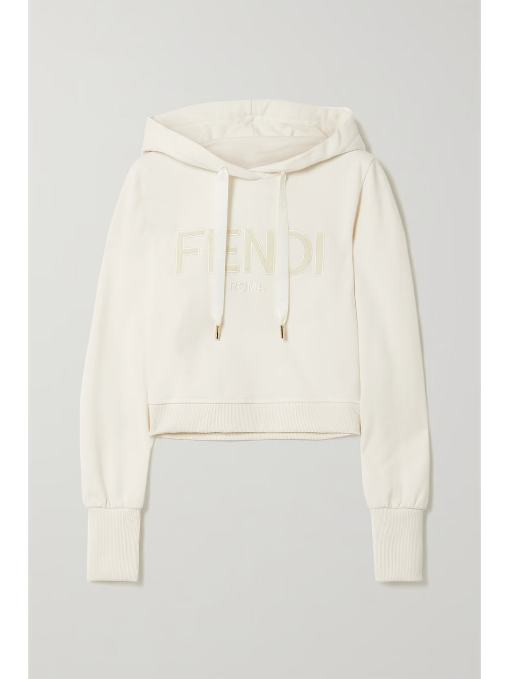 Fendi Logo Appliquéd Cropped Hoodie