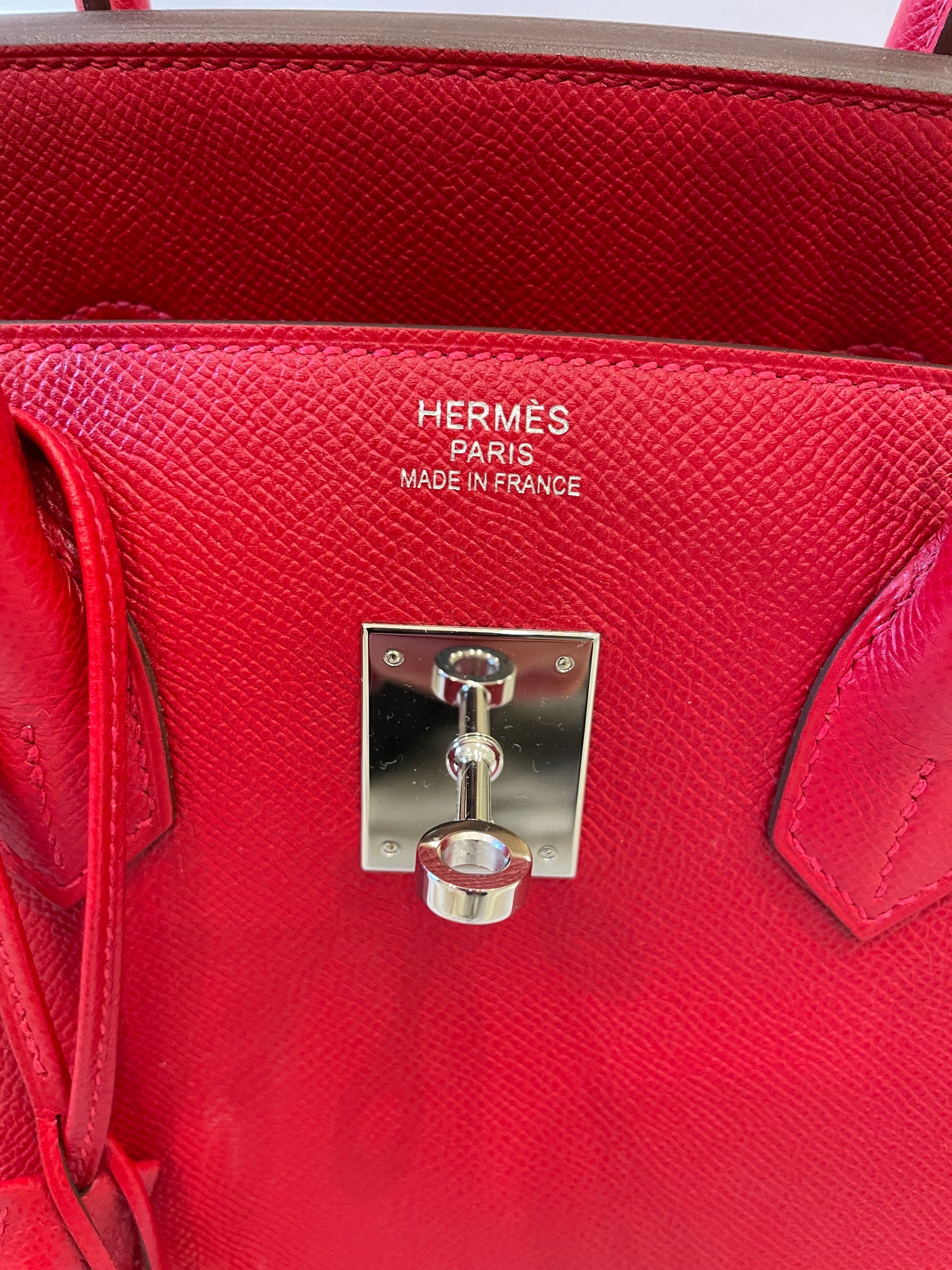 Hermès Birkin 35 Rouge Casaque Clemence Palladium Hardware