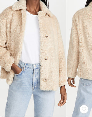Vince Teddy Coat in Latte