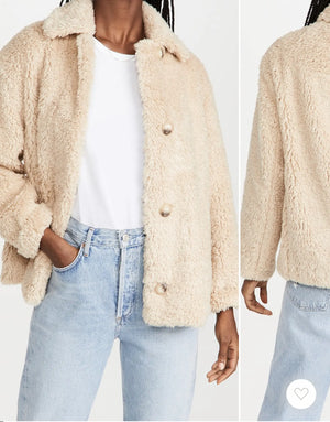 Vince Teddy Coat in Latte