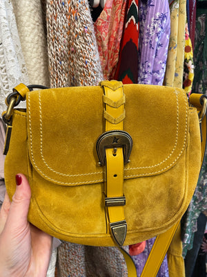 Golden Goose Rodeo Suede Crossbody Bag in Mustard