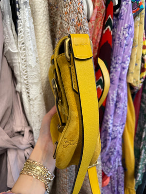 Golden Goose Rodeo Suede Crossbody Bag in Mustard