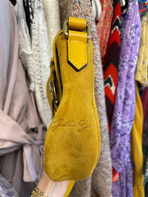 Golden Goose Rodeo Suede Crossbody Bag in Mustard
