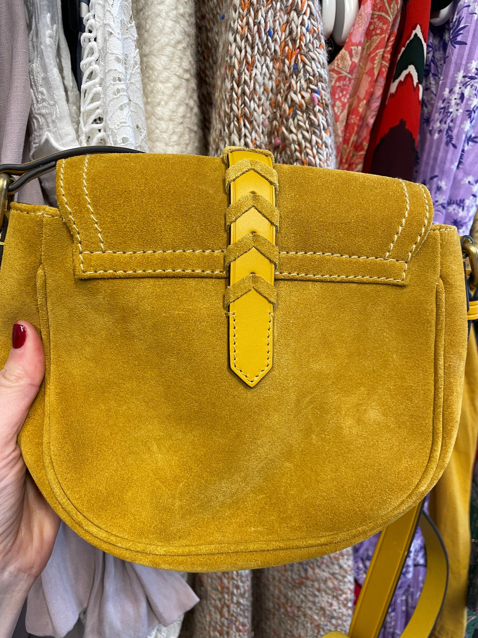 Golden Goose Rodeo Suede Crossbody Bag in Mustard