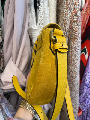 Golden Goose Rodeo Suede Crossbody Bag in Mustard