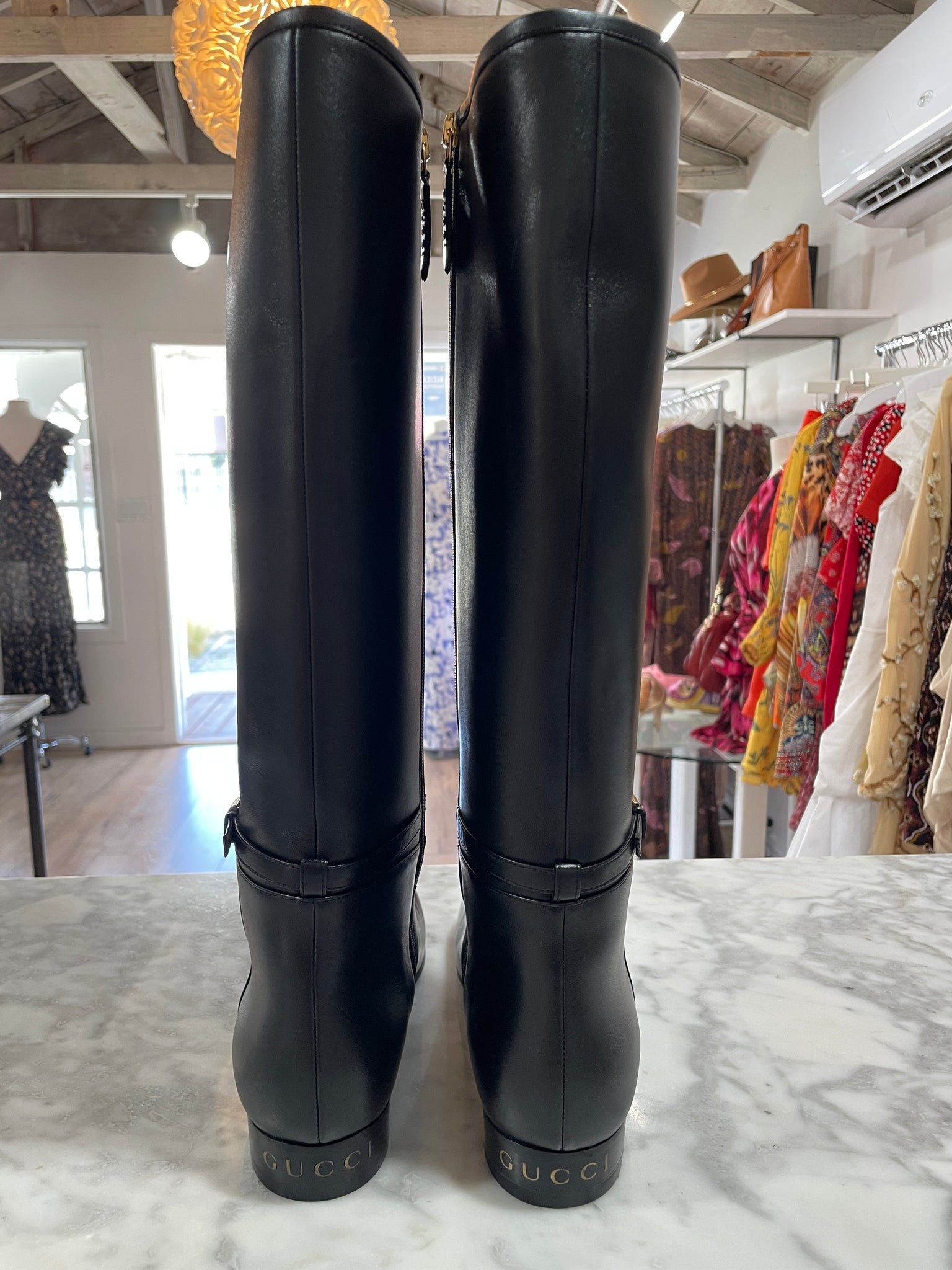 Gucci 20mm Finn Tall Leather Boots