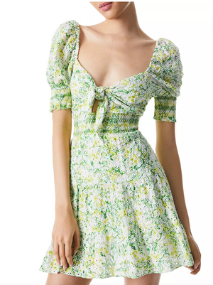 Alice + Olivia Kristie Puff Sleeve Mini Dress