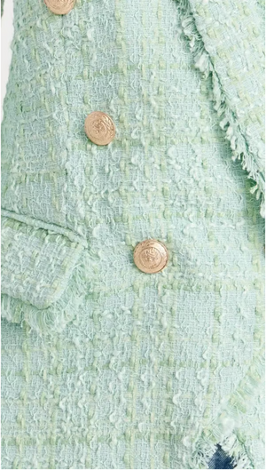 L'Agence Kenzie Fringe Blazer in Seafoam