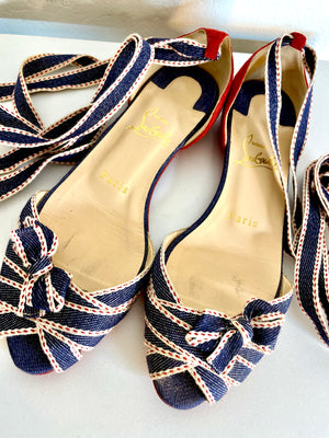 Christian Louboutin Denim Ribbon Flats