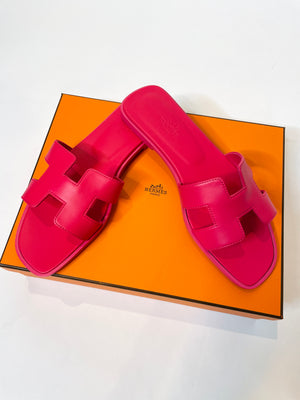 Hermes Oran Leather Slides