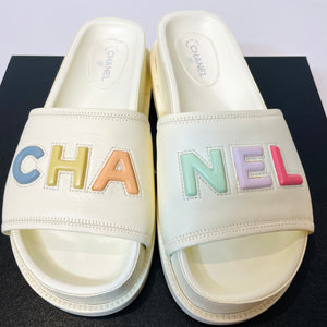 Chanel Lambskin Multicolor Slides Spring ‘22