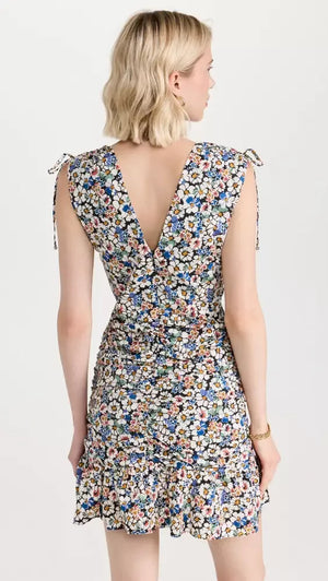 Veronica Beard Jackson Ruched Floral Mini Dress