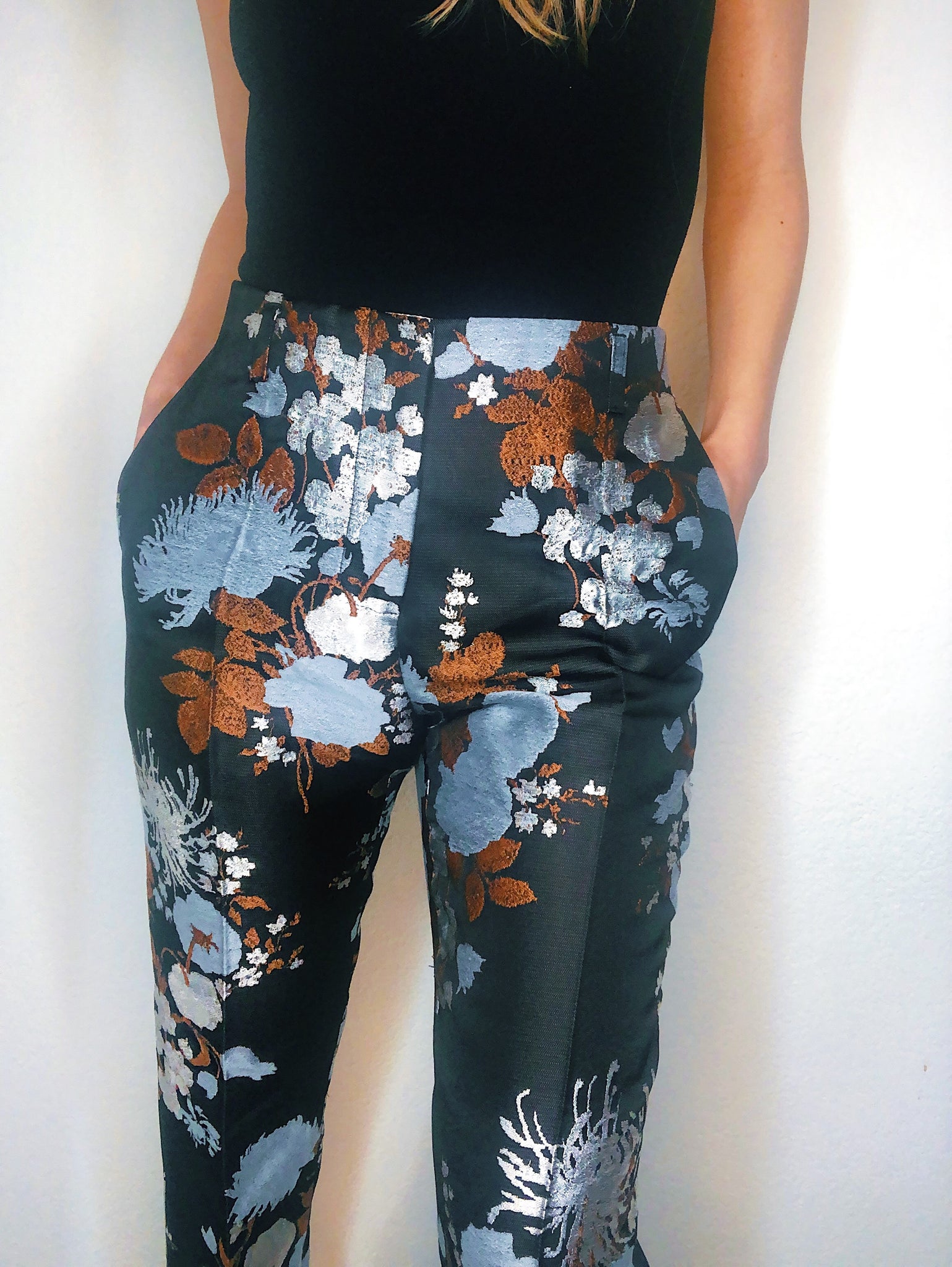 Dries Van Noten Cropped Floral Trousers Size 36