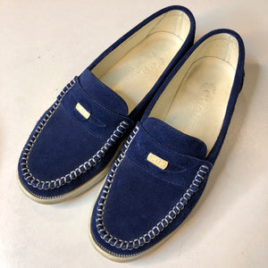 Chanel Vintage Coin Suede Boat Shoes Size 36.5