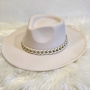 PIVOT Wool Chain Wide Brim Hat in Bone