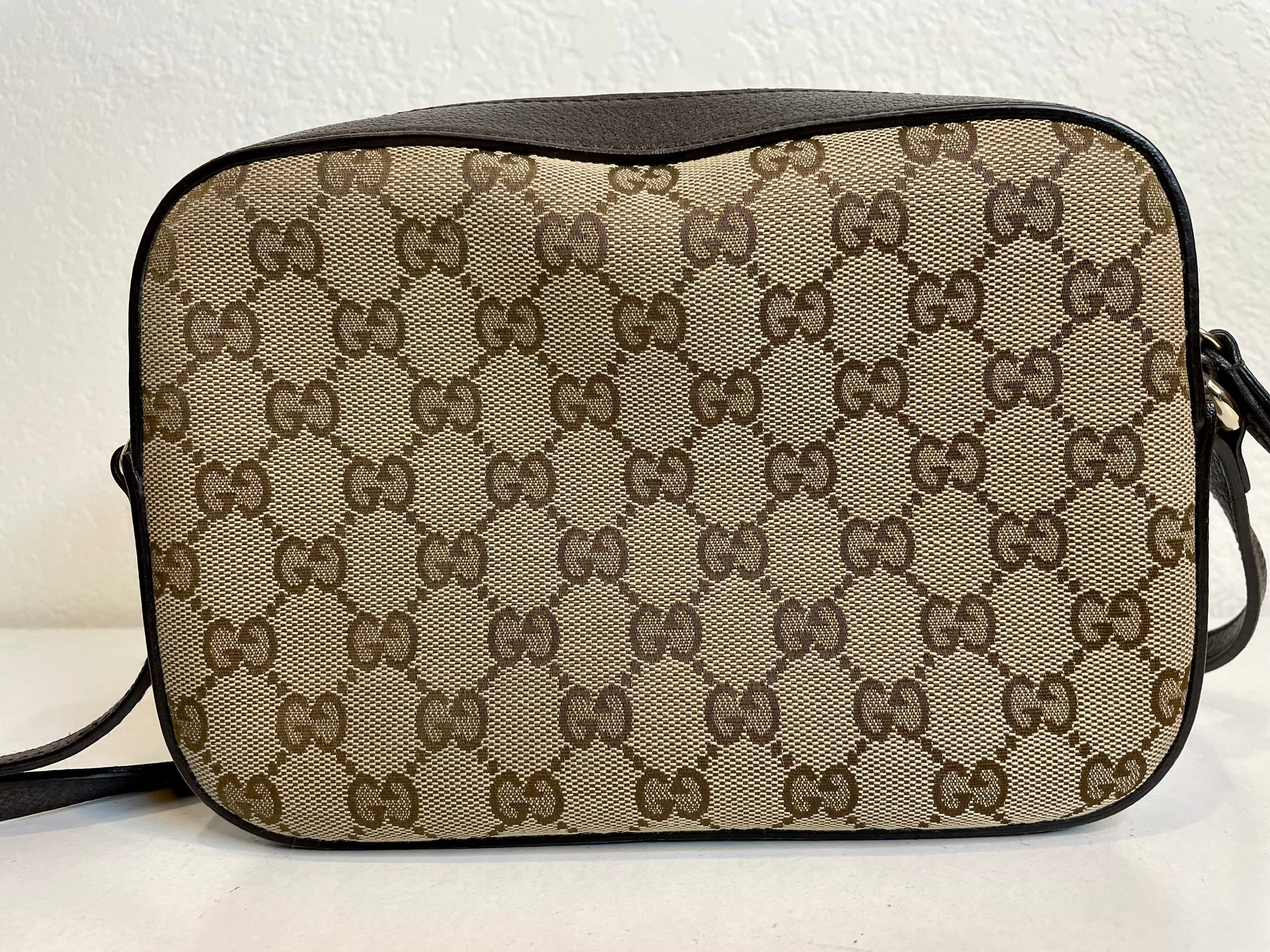 Gucci GG Canvas Webby Bee Crossbody Bag