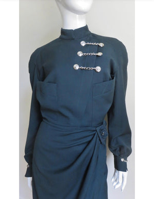 Thierry Mugler Military Wrap Dress Size 36
