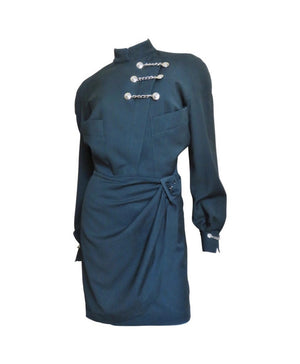Thierry Mugler Military Wrap Dress Size 36